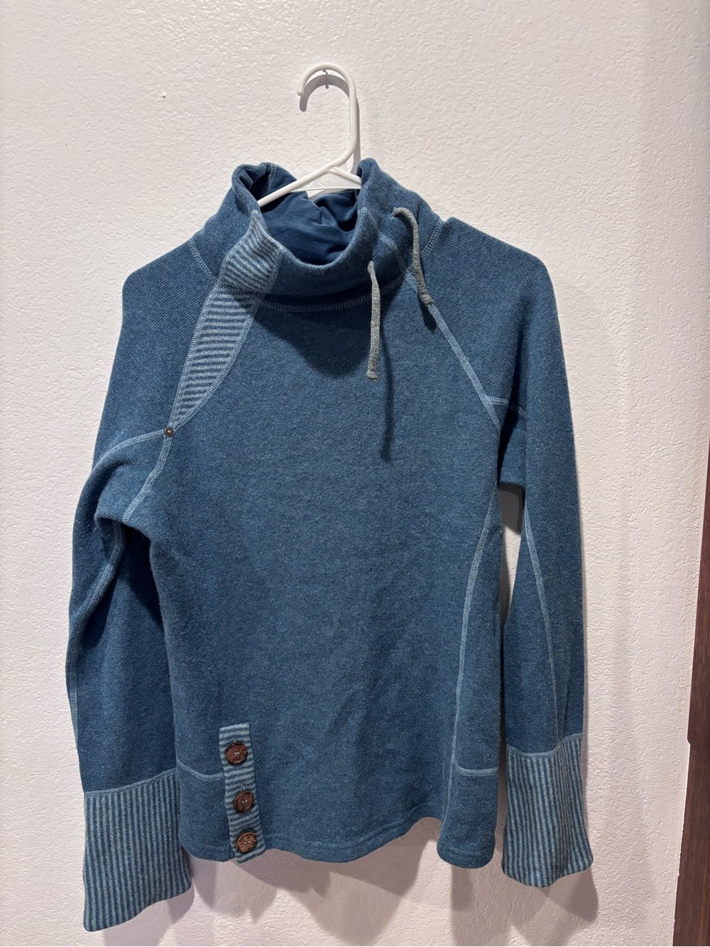 Prana Lucia Cowl Neck Wool Blend Sweater Medium